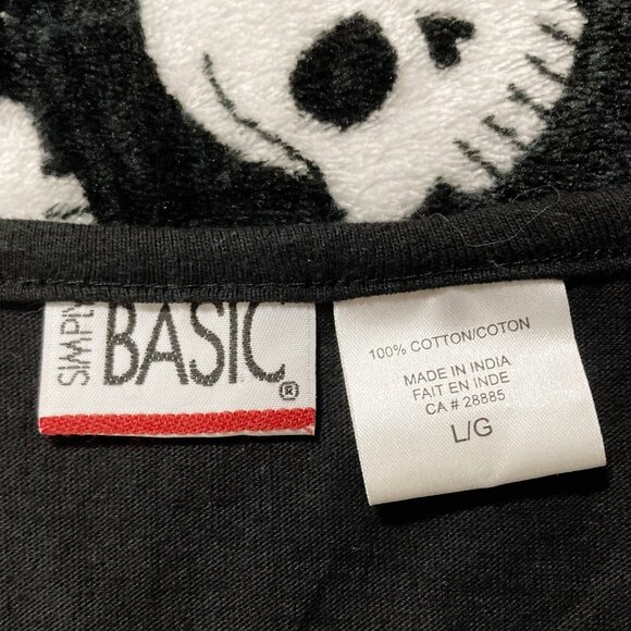 SIMPLY BASIC Black cotton scoop neck tank top ~ Goth stretchy LARGE XL 1X shirt - Picture 2 of 11